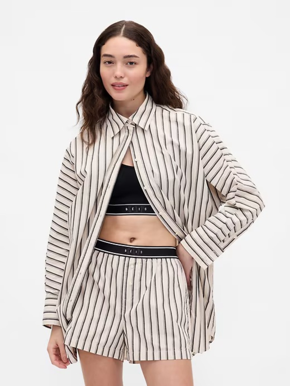 Gap x BEIS stripe big shirt cotton button down NWT - Picture 2 of 12
